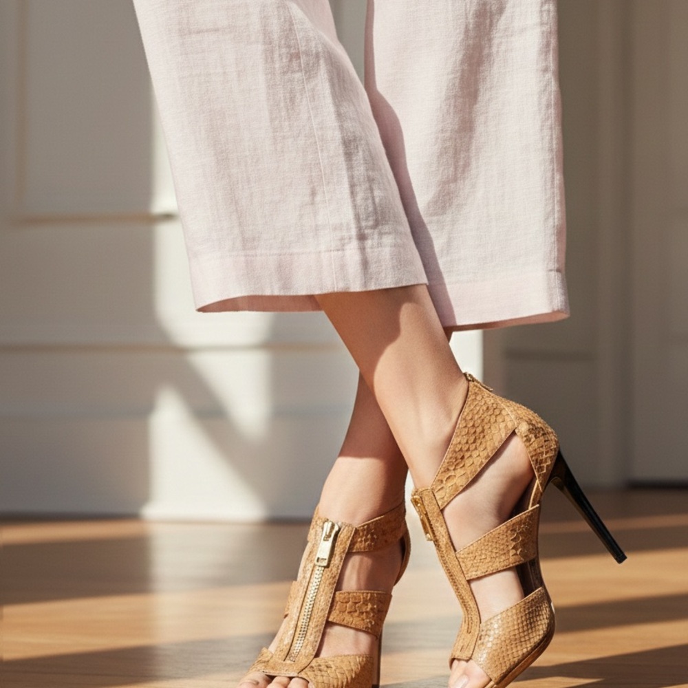 Michael Kors Tan Textured Heels